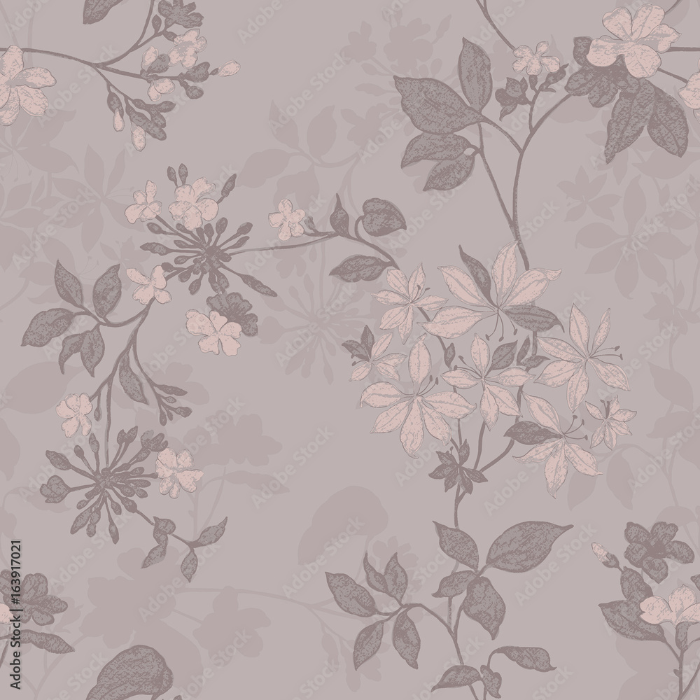 Fototapeta premium Vivid repeating floral - For easy making seamless pattern use it for filling any contours