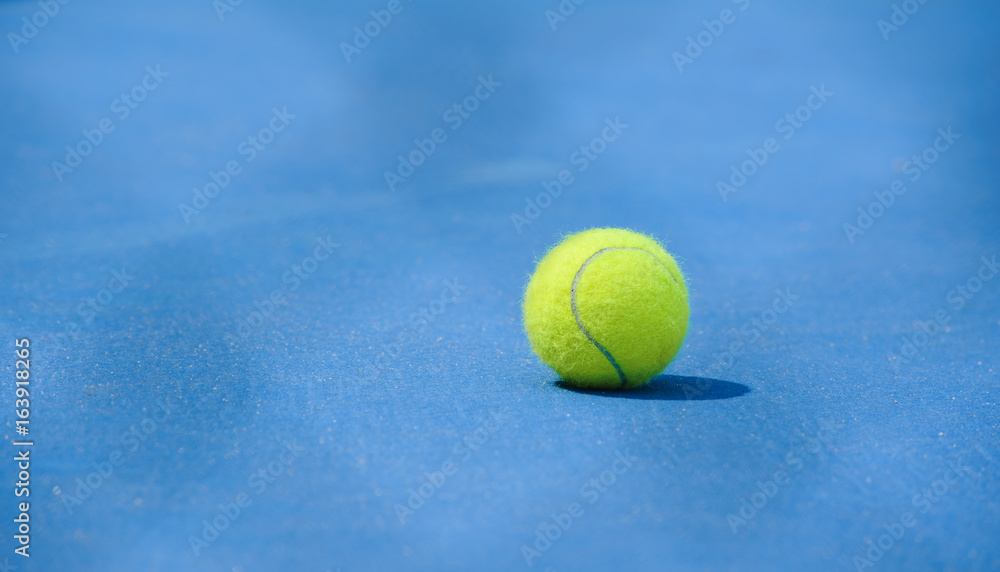 Tennis ball put a tennis court