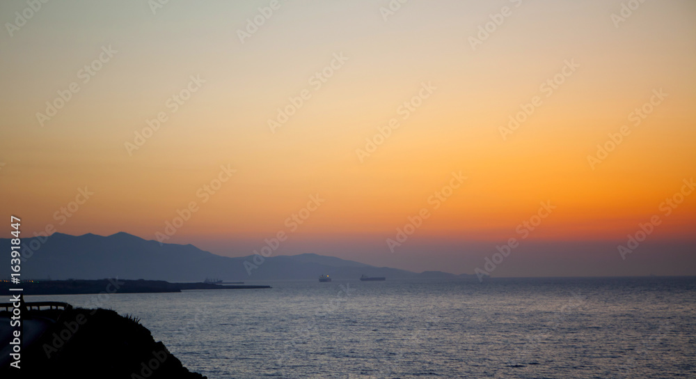 Sunset on the island of Crete