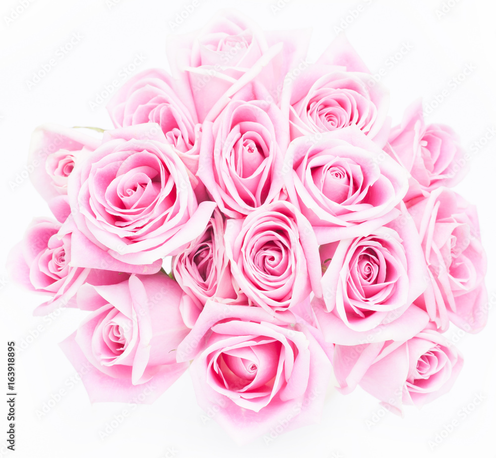 pink rose bouquet on white background pink rose bouquet on white background