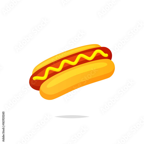 Hot dog vector isolated illustration