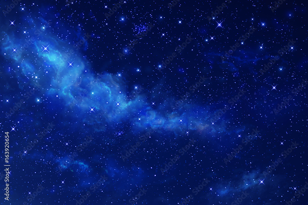starry in the dark night with nebula