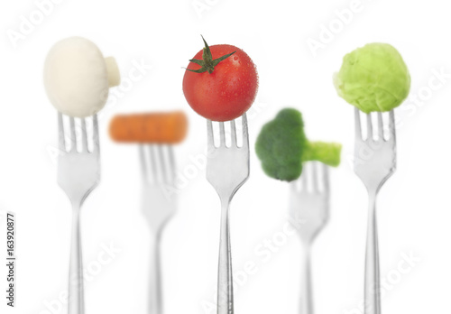 Forks with vegetables