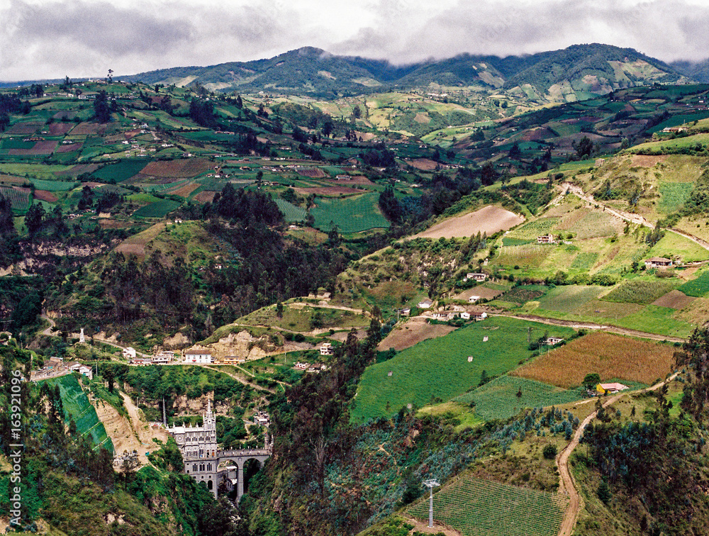 Santuario de las Lajas in the hillside of Colombia
