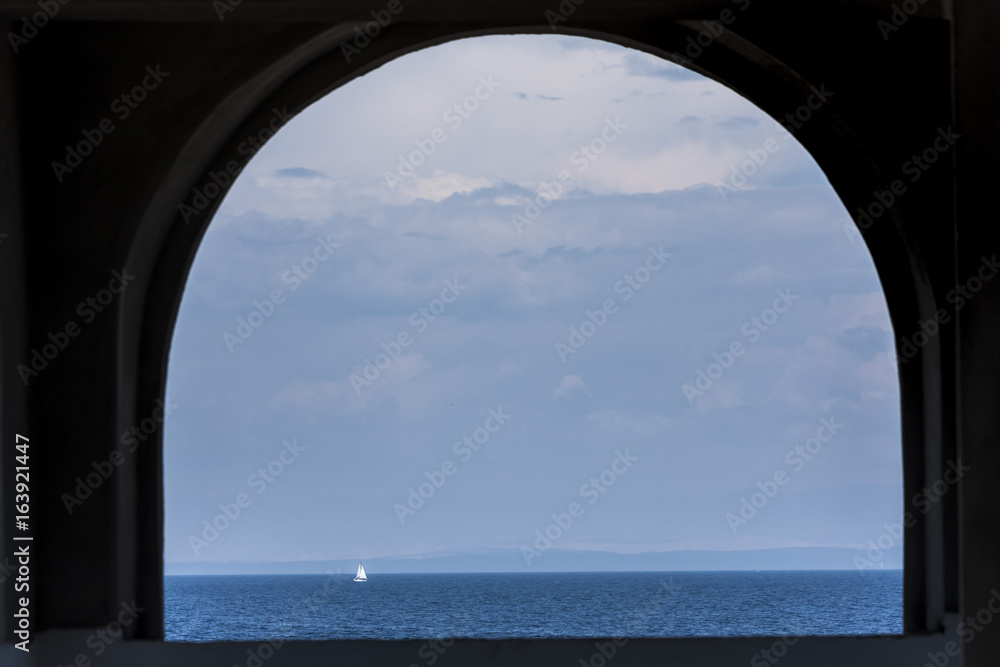 Sailboat at open sea, Croatia. Sailboat at open sea, Croatia.