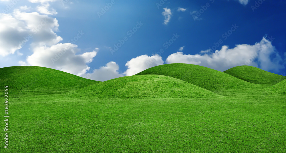 panorama of green hills landscape