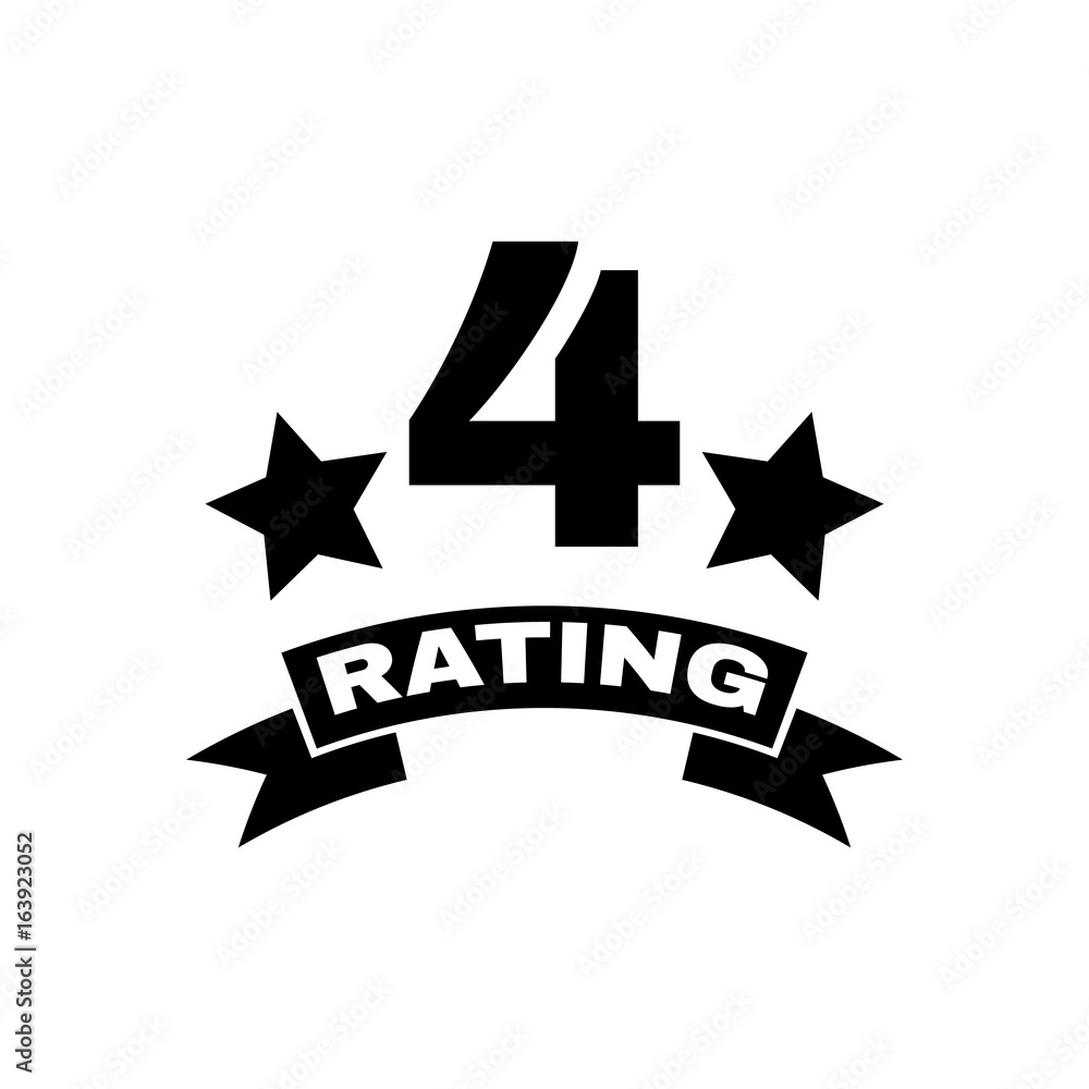 The fourth place rating icon. Ranking and classification, star symbol ...