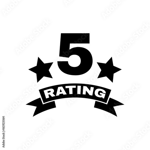 The fifth place rating icon. Ranking and classification, star symbol. Flat design. Stock - Vector illustration