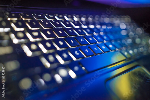 Canvas Print Hi tech computer keyboard backlit