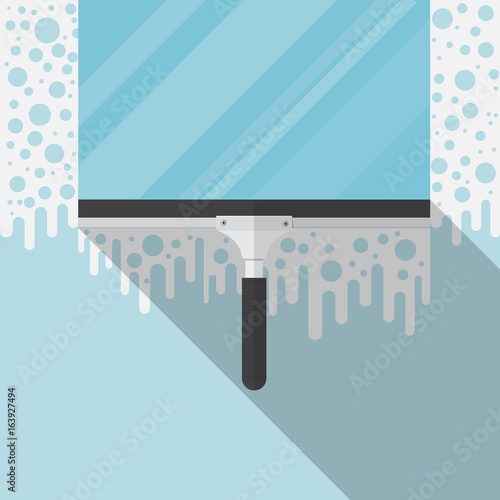 Wipe the glass vector flat design.