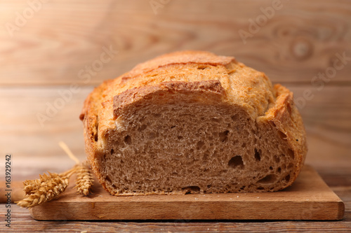 bread on wooden board