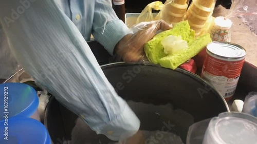 Coconut Milk Ice Cream  with bread 