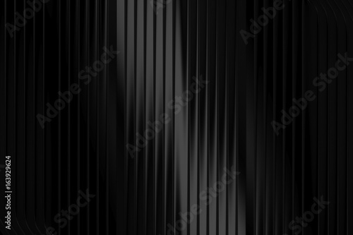 Background geometric black color pattern abstract concept 3D rendering
