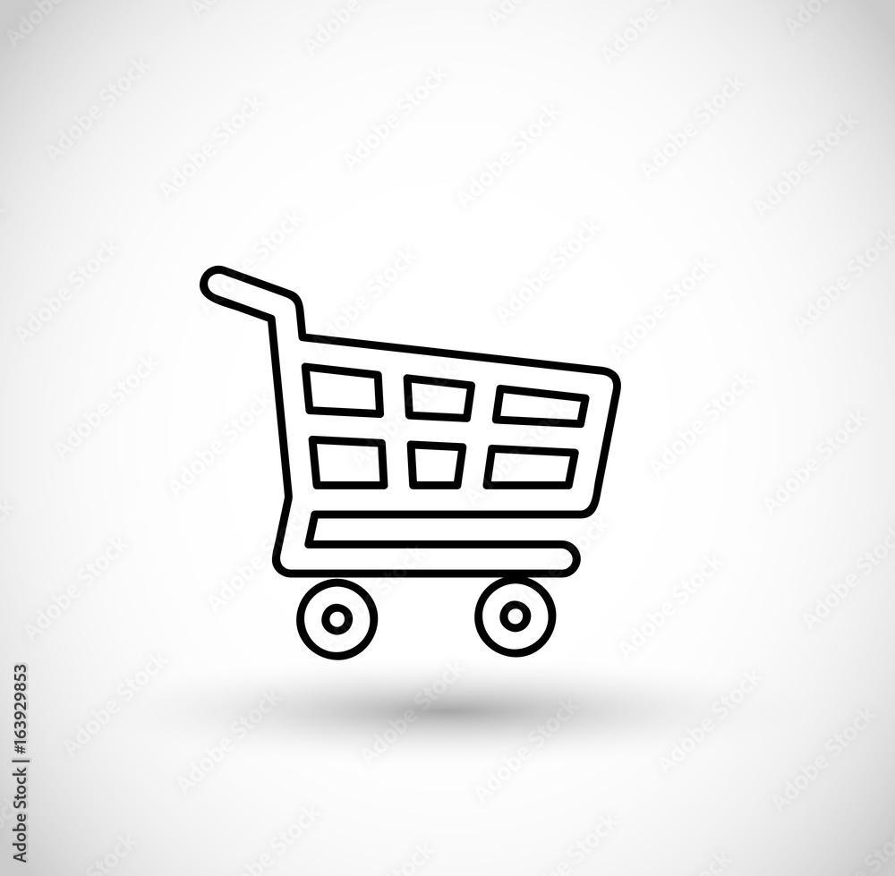 Thin line basket icon vector Thin line basket icon vector