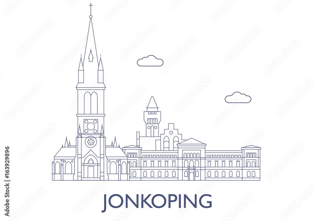 Fototapeta premium Jonkoping. The most famous buildings of the city