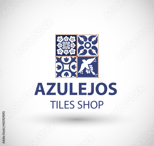 Azulejos tiles shop logo vector