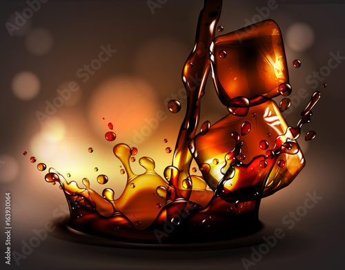 cola advertising design, high detailed realistic illustration