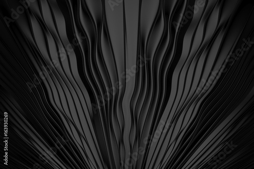 Background geometric black color pattern abstract concept 3D rendering
