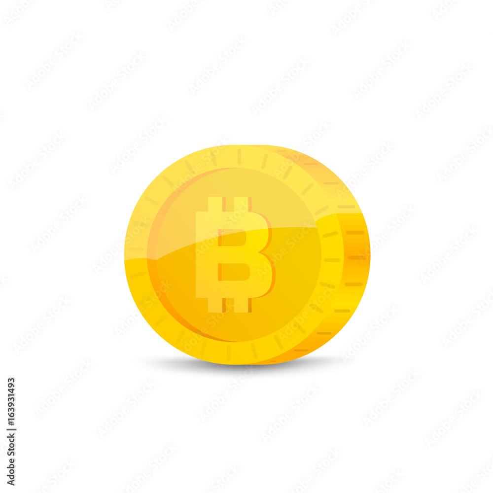 Gold coin with bitcoin symbol.3d illustration. Gold coin with bitcoin symbol.3d illustration.
