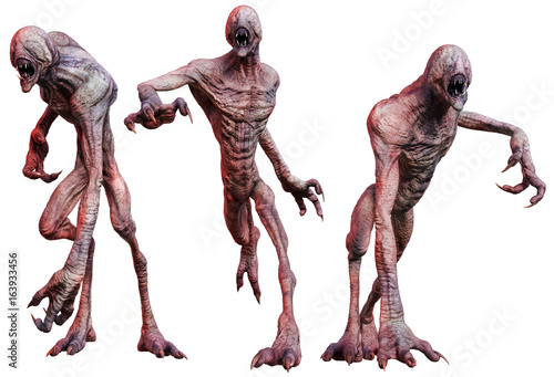 Zombie creatures 3D illustration