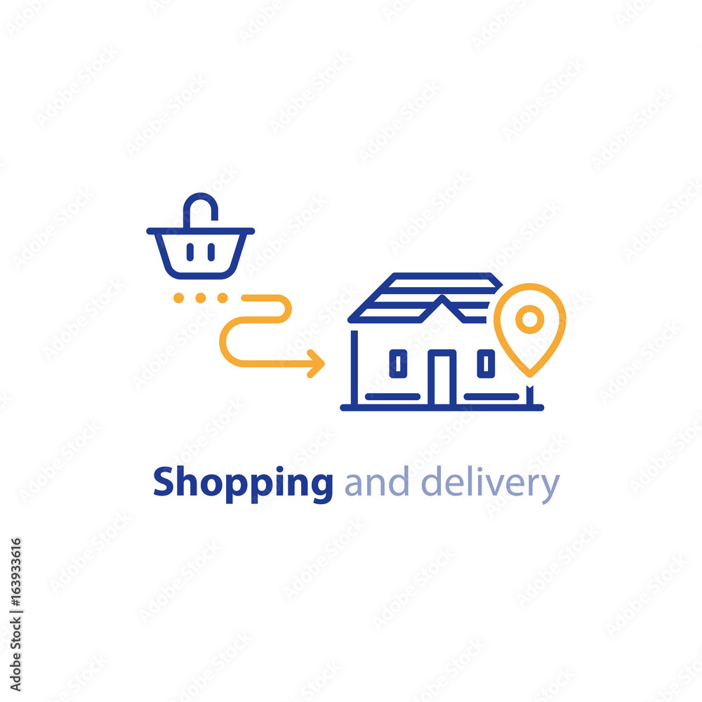 Shopping delivery to home, order shipment, receive parcel