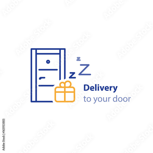 Delivery to your door concept, shipping services, shop order, receive parcel