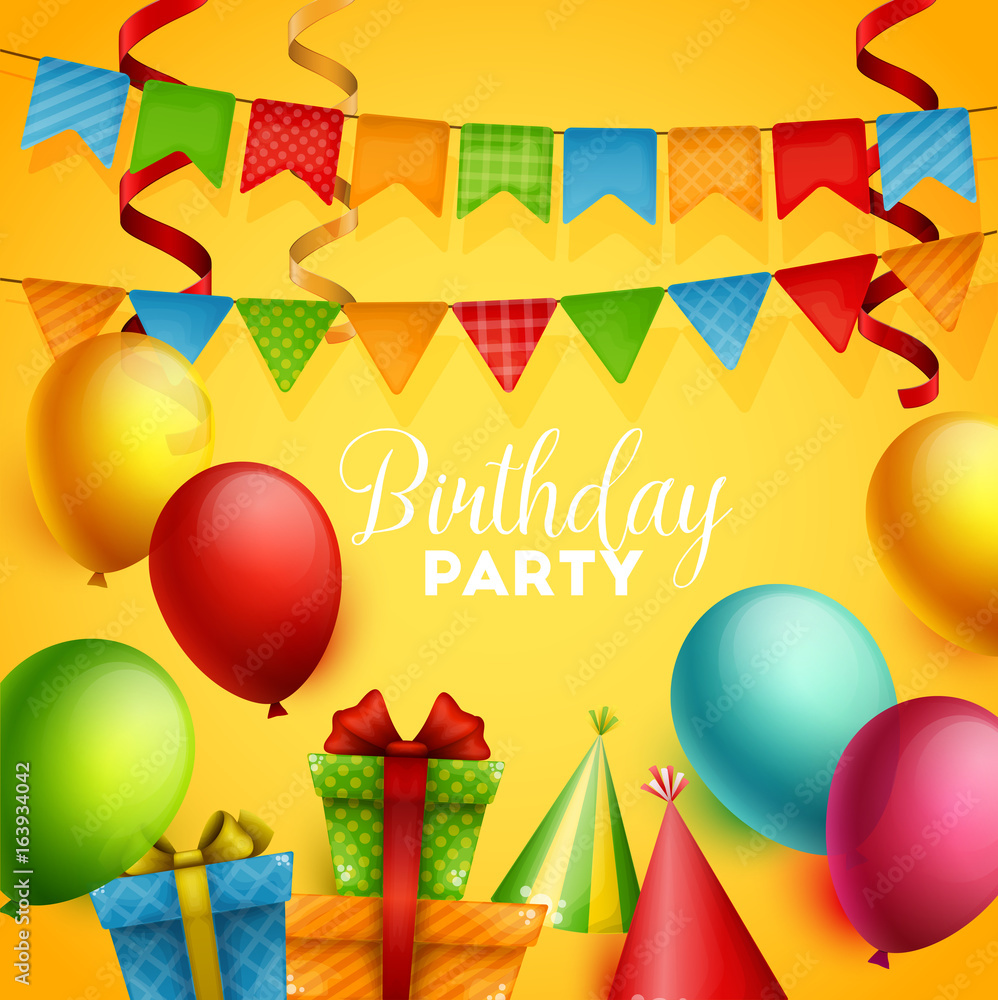 Birthday background. Vector illustration.