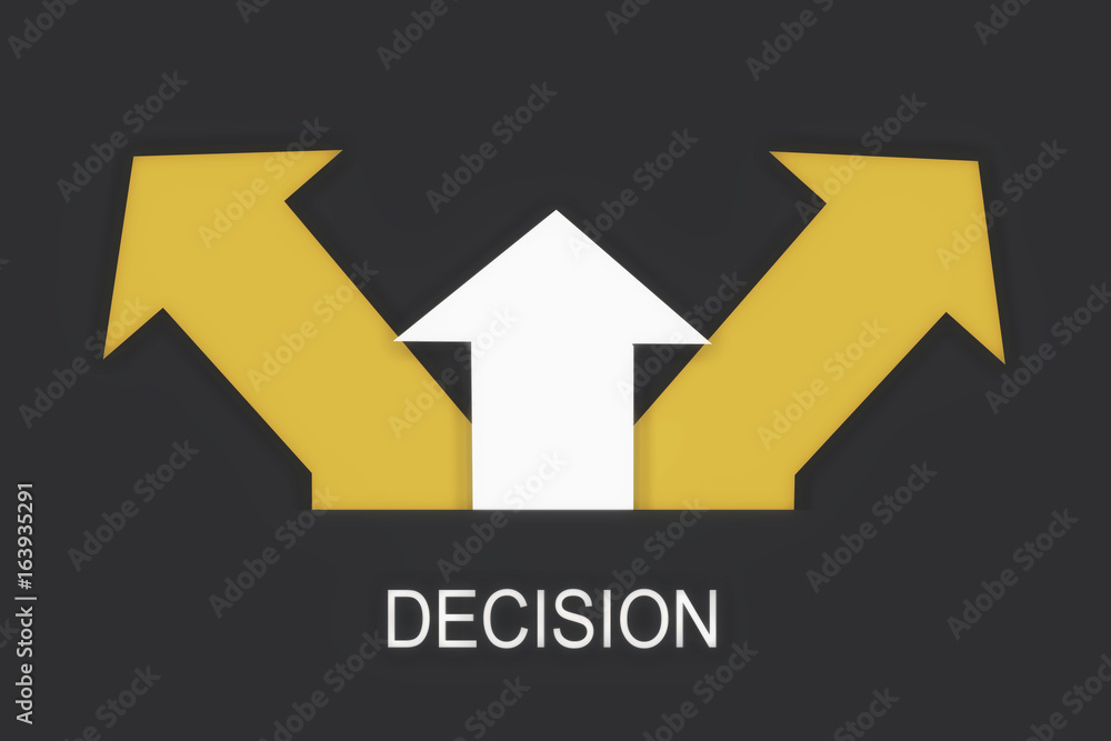 Three direction, decision making concept and solution idea Three direction, decision making concept and solution idea
