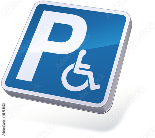 Panneau parking handicapé (3D)