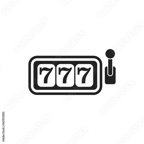 Casino slot machine flat vector icon. 777 jackpot illustration picogram.