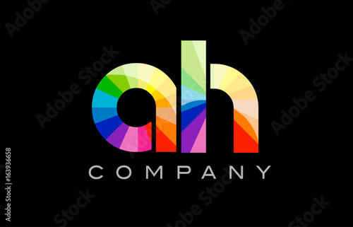  AH A H alphabet letter mosaic vector design