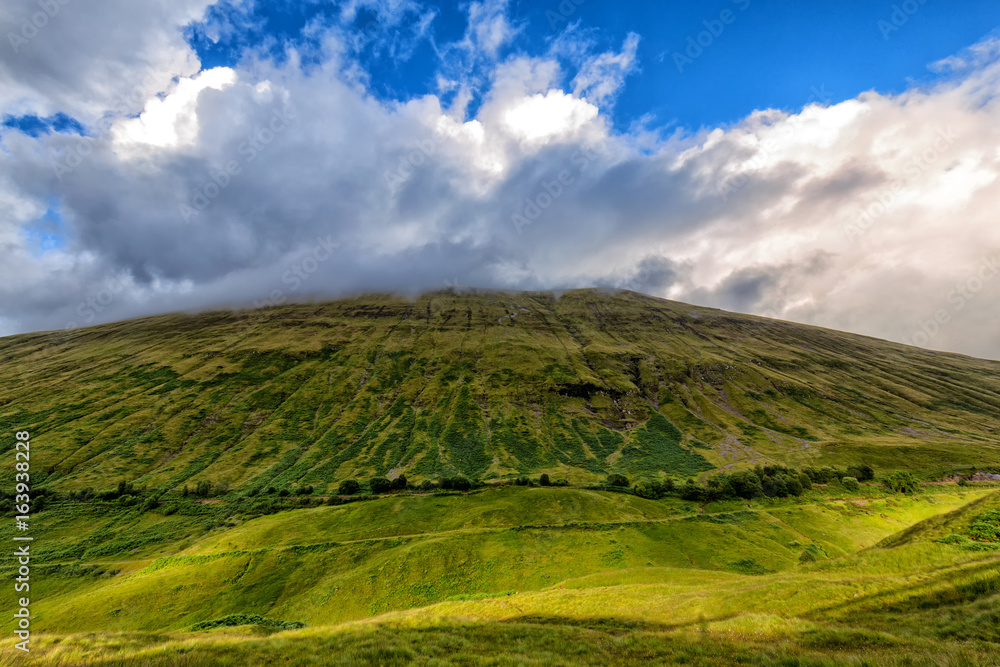 Wide angle view of Beinn Odhar in Scotland. Wide angle view of Beinn Odhar in Scotland.