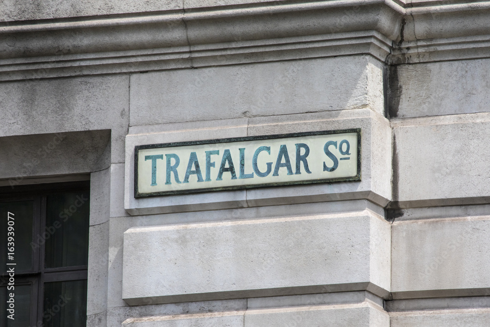 Trafalgar Square Street Sign in London Trafalgar Square Street Sign in London