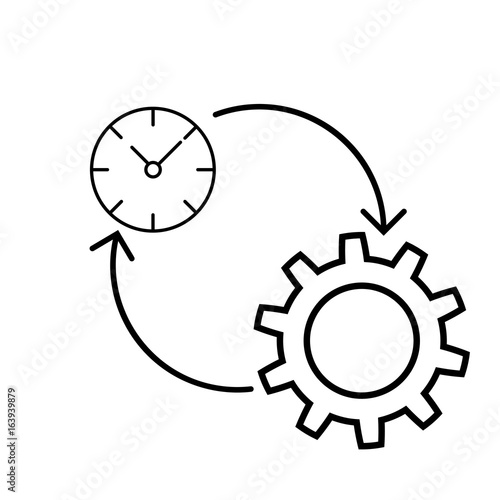 Productivity line, time management icon