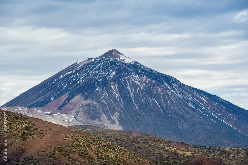 Teide volcano with snow, Tenerife island Teide volcano with snow, Tenerife island