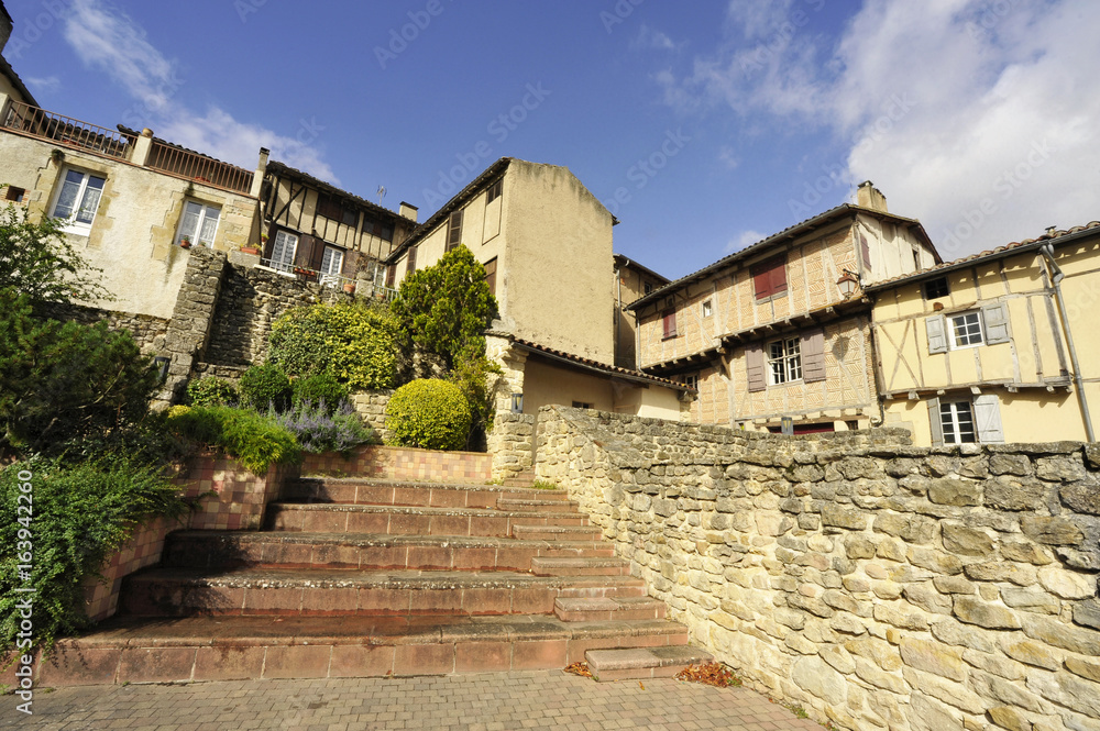 Entrée du Village de Lautrec (81440), département du Tarn en région Occitanie, France