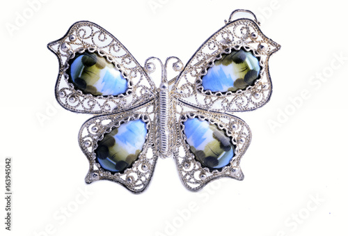 Brooch butterfly isolated on white background © Kal'vān