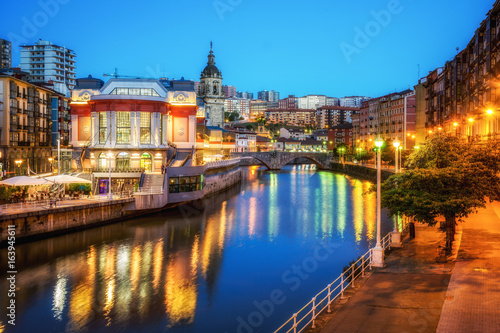 Bilbao old town view at sundown, basque country © jon_chica