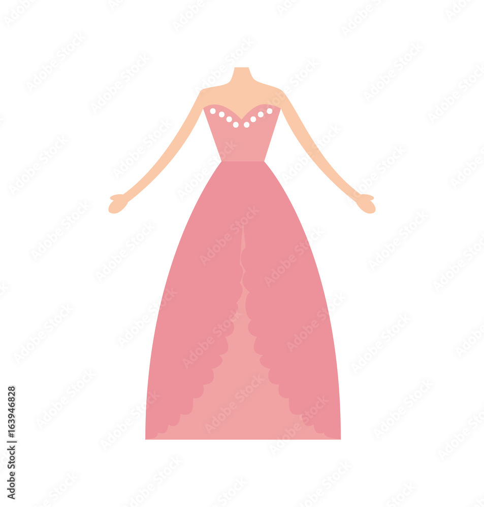 Female wedding dress icon vector illustration design