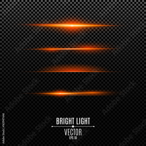 Orange lights isolated on a transparent background. The effect of the camera. Glowing highlights. A set of bright flashes