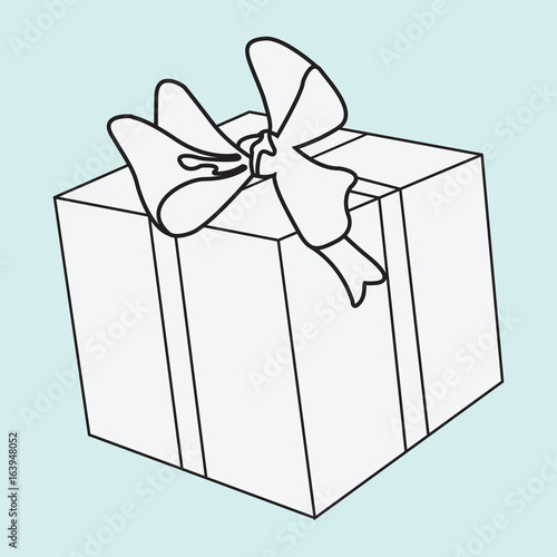 Vector image of a beautiful gift box