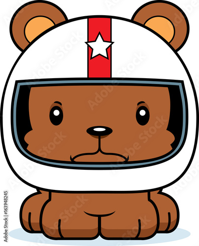 Cartoon Angry Race Car Driver Bear