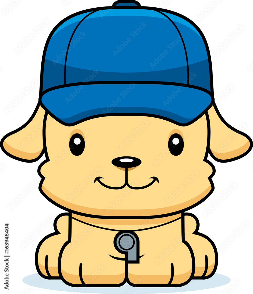 Fototapeta premium Cartoon Smiling Coach Puppy