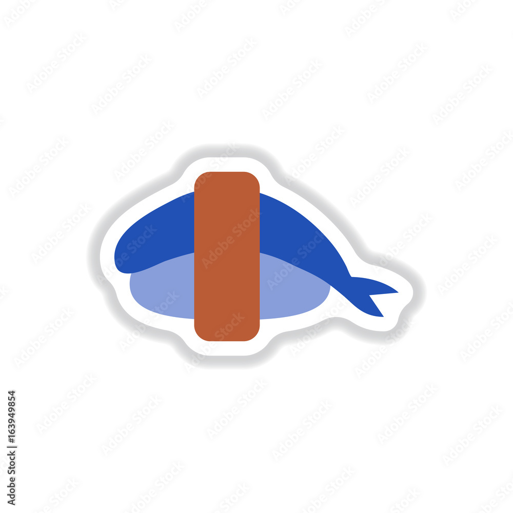 Shrimp sushi, japanese food. Sushi with shrimp,vector icon sticker Shrimp sushi, japanese food. Sushi with shrimp,vector icon sticker