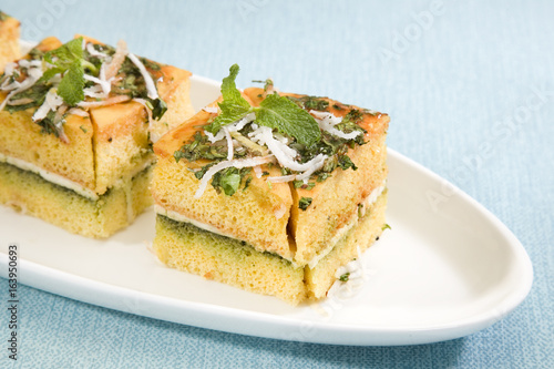 Indian Food Dhokla with Chees