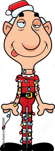 Cartoon Christmas Elf Tangled Up