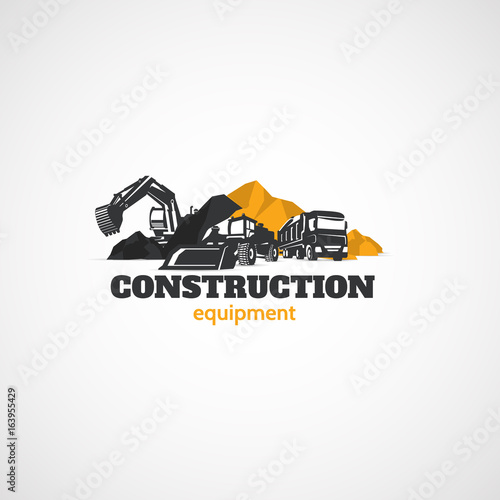 Excavator, Truck and Loader, Construction Equipment.