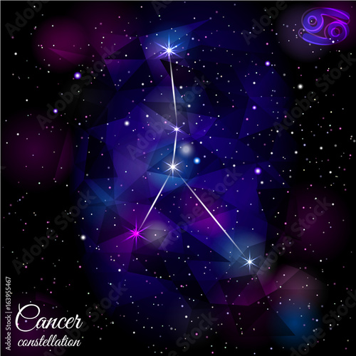 Cancer Constellation With Triangular Background.