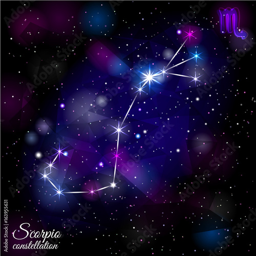 Scorpio Constellation With Triangular Background.