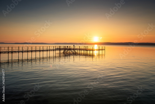 Fototapeta Naklejka Na Ścianę i Meble -  Sunset over lake Balaton